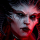 Diablo 4 demon lady staring off into the distance.